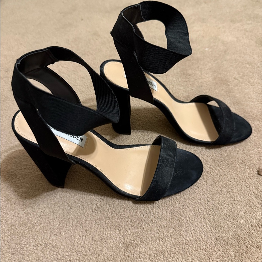 Steve Madden Black Strappy Heels